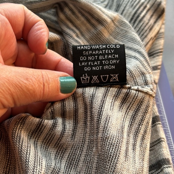 NWT ethyl sweater dress size medium grey and white long sleeve thin round neck - Picture 12 of 14